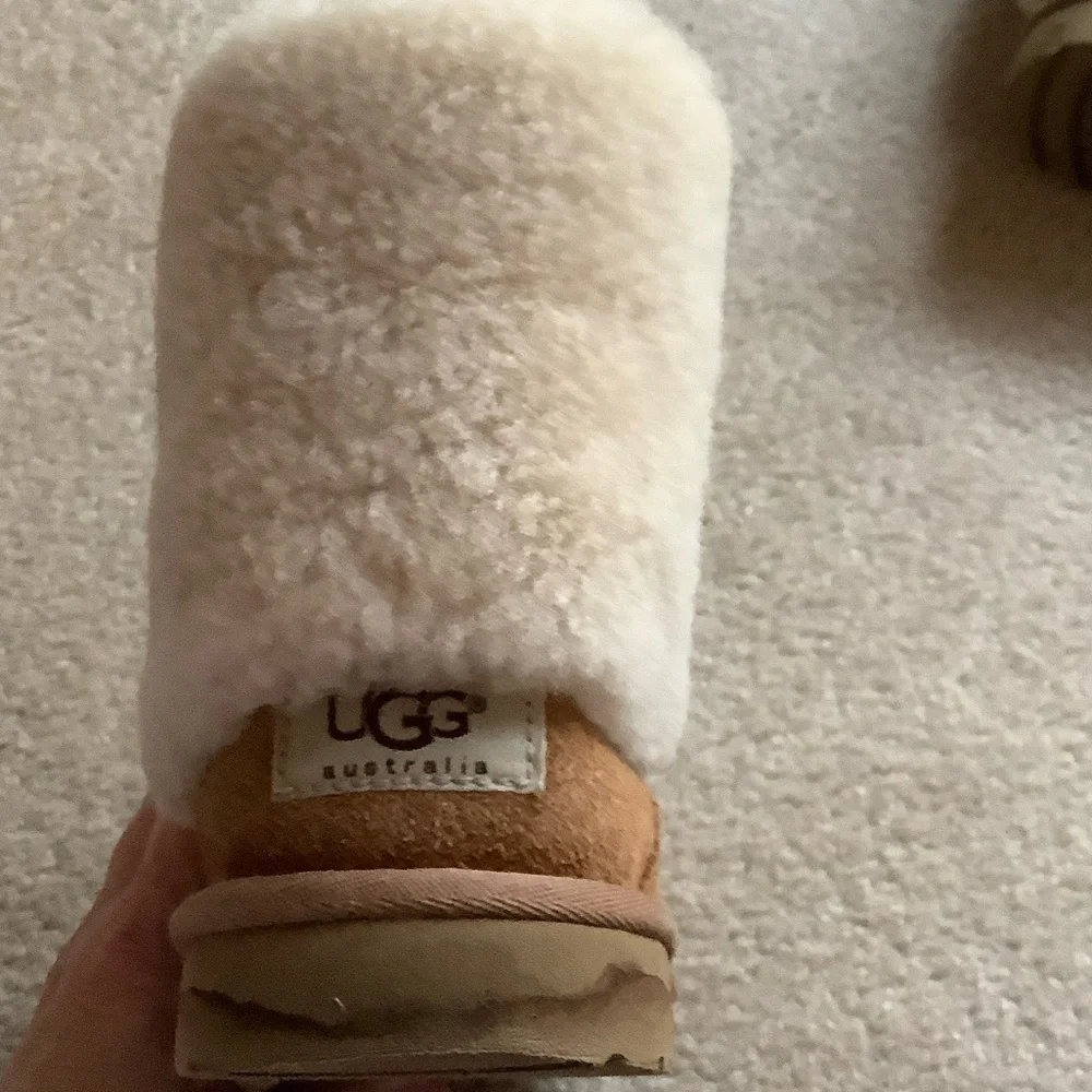 Used UGG Tan Shearling Buckle Boots